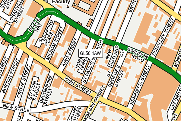 GL50 4AW map - OS OpenMap – Local (Ordnance Survey)