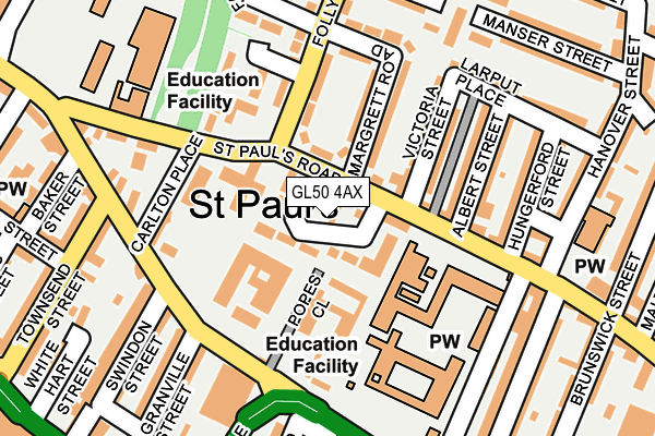 GL50 4AX map - OS OpenMap – Local (Ordnance Survey)