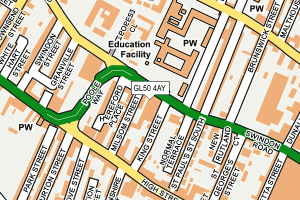 GL50 4AY map - OS OpenMap – Local (Ordnance Survey)