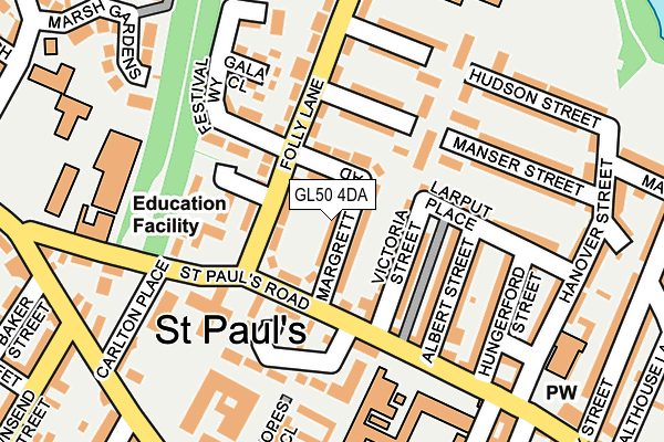 GL50 4DA map - OS OpenMap – Local (Ordnance Survey)