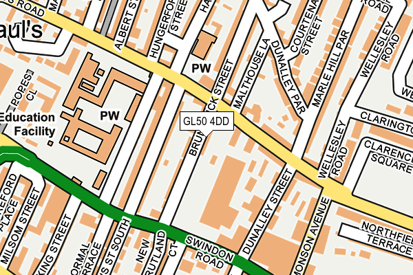 GL50 4DD map - OS OpenMap – Local (Ordnance Survey)