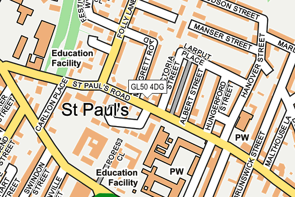 GL50 4DG map - OS OpenMap – Local (Ordnance Survey)