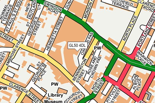 GL50 4DL map - OS OpenMap – Local (Ordnance Survey)