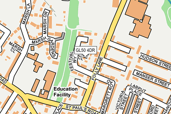 GL50 4DR map - OS OpenMap – Local (Ordnance Survey)