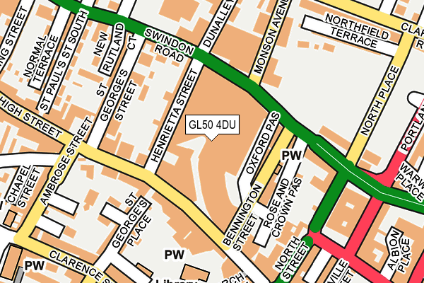 GL50 4DU map - OS OpenMap – Local (Ordnance Survey)