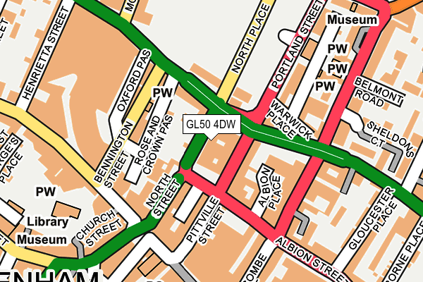 GL50 4DW map - OS OpenMap – Local (Ordnance Survey)