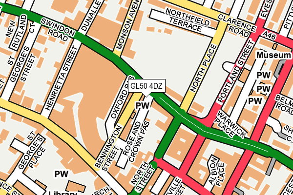 GL50 4DZ map - OS OpenMap – Local (Ordnance Survey)