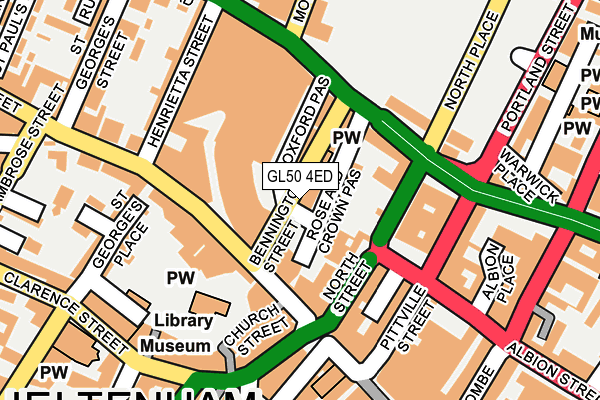 GL50 4ED map - OS OpenMap – Local (Ordnance Survey)