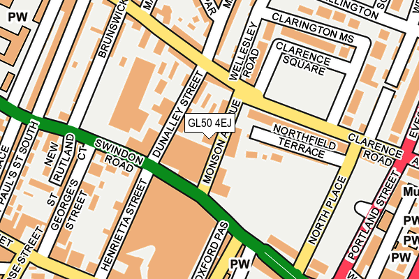 GL50 4EJ map - OS OpenMap – Local (Ordnance Survey)