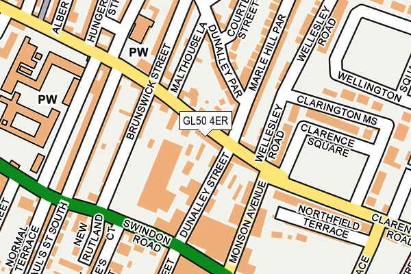 GL50 4ER map - OS OpenMap – Local (Ordnance Survey)