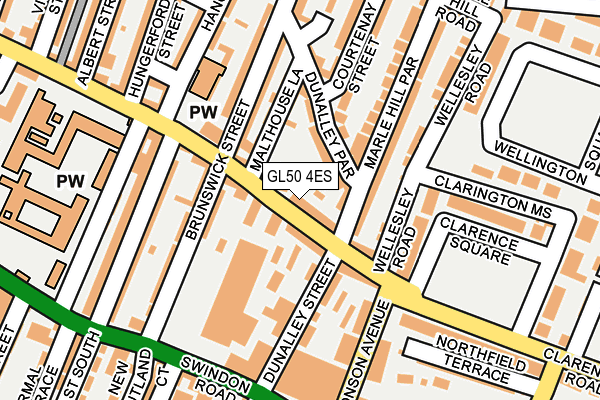 GL50 4ES map - OS OpenMap – Local (Ordnance Survey)