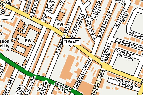 GL50 4ET map - OS OpenMap – Local (Ordnance Survey)
