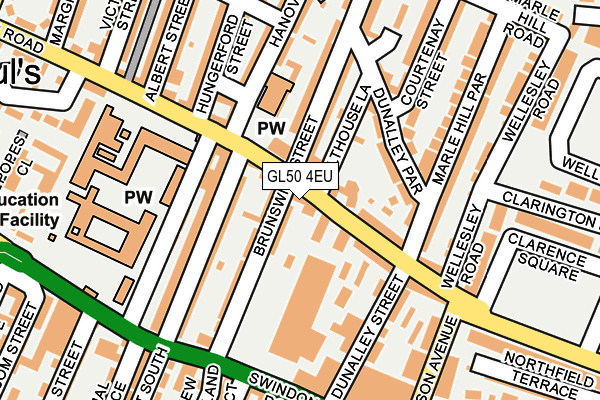 GL50 4EU map - OS OpenMap – Local (Ordnance Survey)
