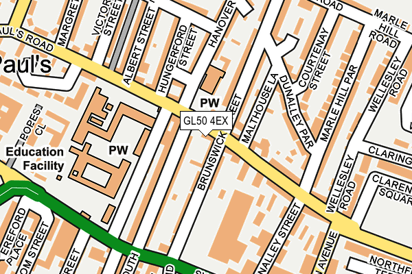 GL50 4EX map - OS OpenMap – Local (Ordnance Survey)