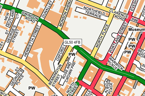 GL50 4FB map - OS OpenMap – Local (Ordnance Survey)