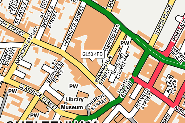 GL50 4FD map - OS OpenMap – Local (Ordnance Survey)