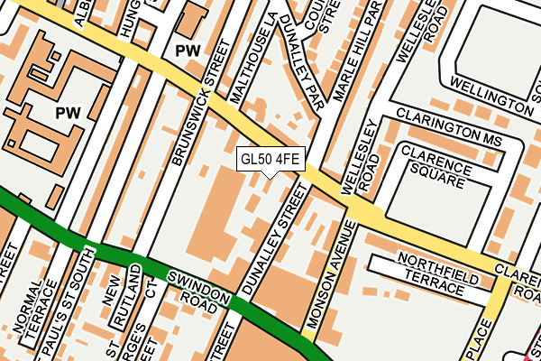 GL50 4FE map - OS OpenMap – Local (Ordnance Survey)