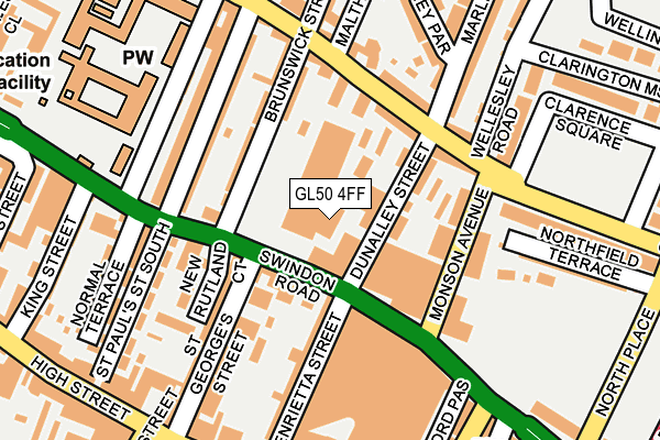 GL50 4FF map - OS OpenMap – Local (Ordnance Survey)