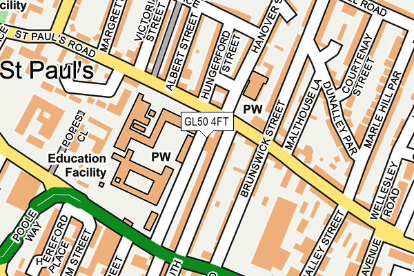 GL50 4FT map - OS OpenMap – Local (Ordnance Survey)