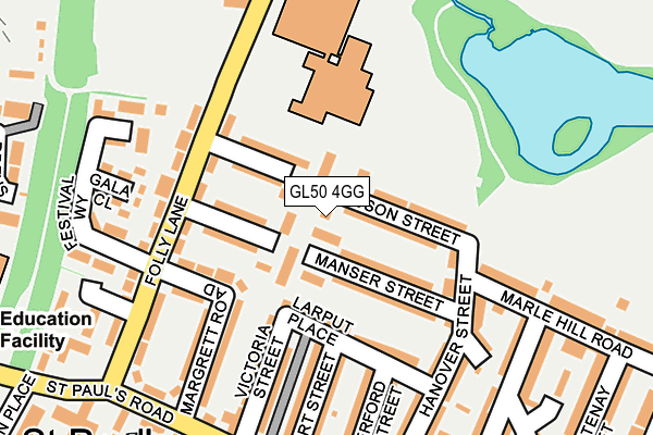 GL50 4GG map - OS OpenMap – Local (Ordnance Survey)