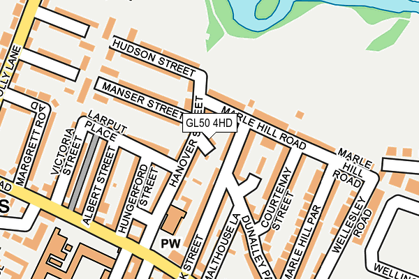 GL50 4HD map - OS OpenMap – Local (Ordnance Survey)