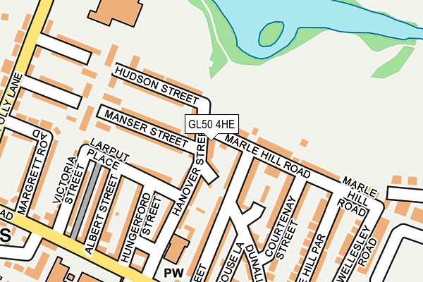 GL50 4HE map - OS OpenMap – Local (Ordnance Survey)