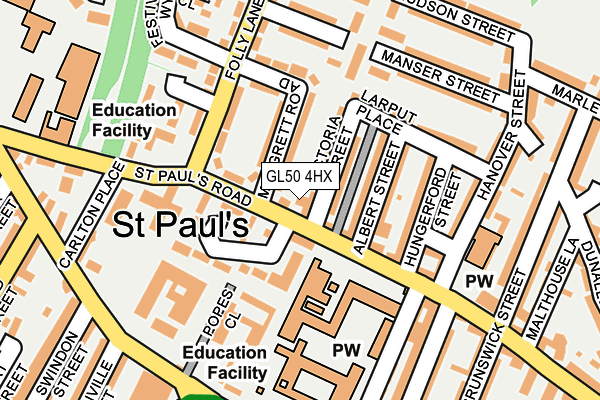 GL50 4HX map - OS OpenMap – Local (Ordnance Survey)