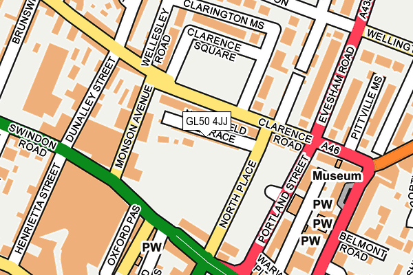 GL50 4JJ map - OS OpenMap – Local (Ordnance Survey)