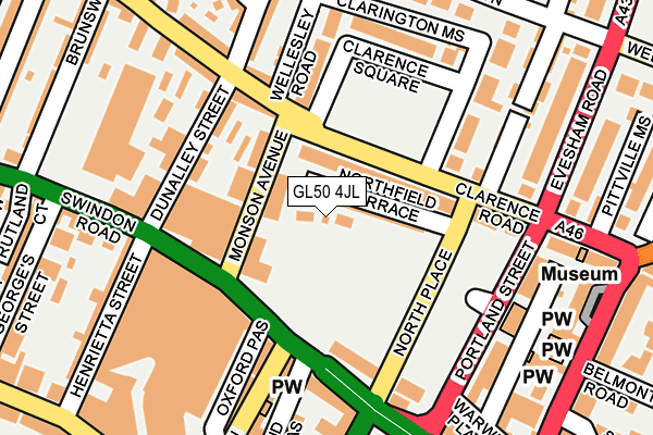 GL50 4JL map - OS OpenMap – Local (Ordnance Survey)