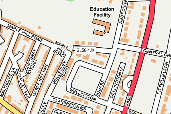 GL50 4JX map - OS OpenMap – Local (Ordnance Survey)