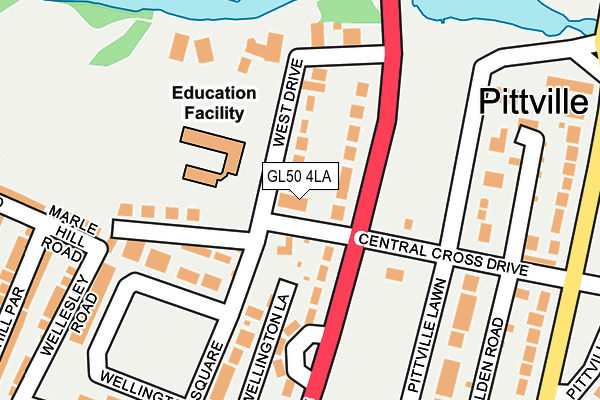 GL50 4LA map - OS OpenMap – Local (Ordnance Survey)