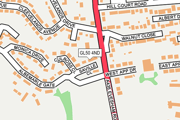 GL50 4ND map - OS OpenMap – Local (Ordnance Survey)