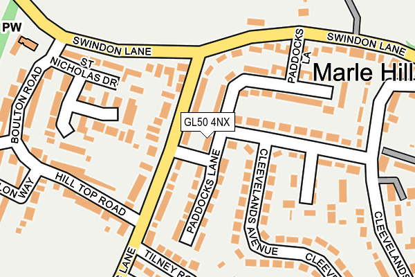 GL50 4NX map - OS OpenMap – Local (Ordnance Survey)