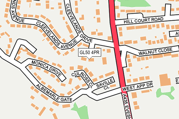 GL50 4PR map - OS OpenMap – Local (Ordnance Survey)