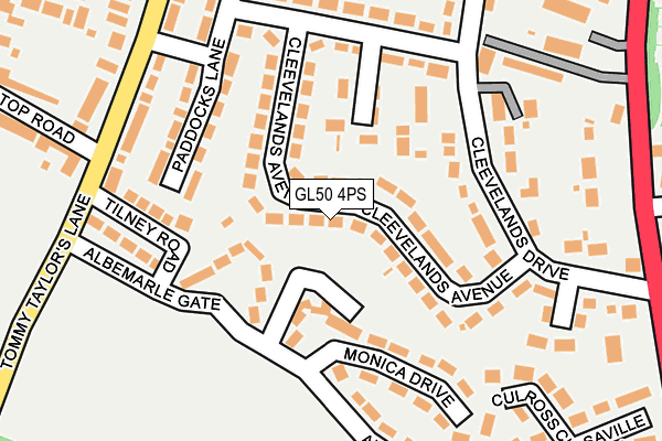 GL50 4PS map - OS OpenMap – Local (Ordnance Survey)