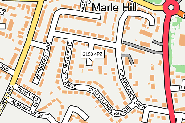 GL50 4PZ map - OS OpenMap – Local (Ordnance Survey)