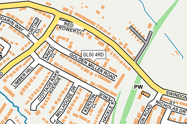 GL50 4RD map - OS OpenMap – Local (Ordnance Survey)