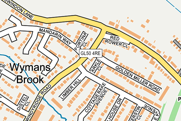 GL50 4RE map - OS OpenMap – Local (Ordnance Survey)