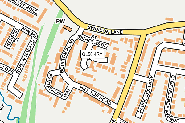 GL50 4RY map - OS OpenMap – Local (Ordnance Survey)