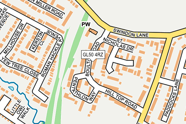 GL50 4RZ map - OS OpenMap – Local (Ordnance Survey)