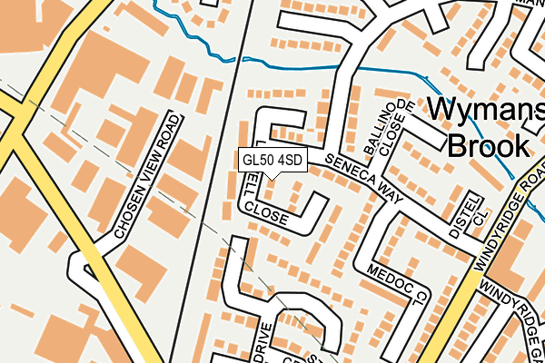 GL50 4SD map - OS OpenMap – Local (Ordnance Survey)
