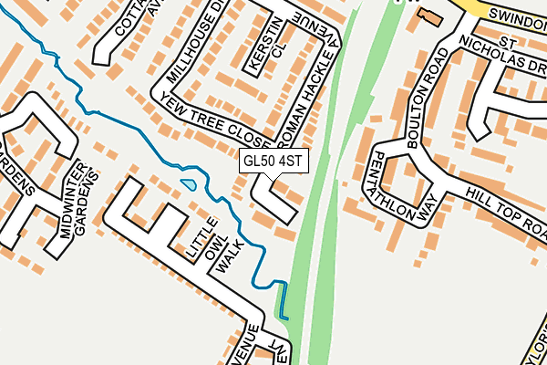 GL50 4ST map - OS OpenMap – Local (Ordnance Survey)