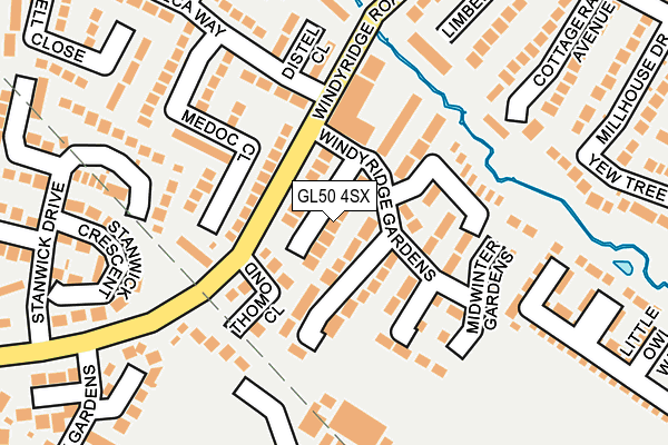 GL50 4SX map - OS OpenMap – Local (Ordnance Survey)