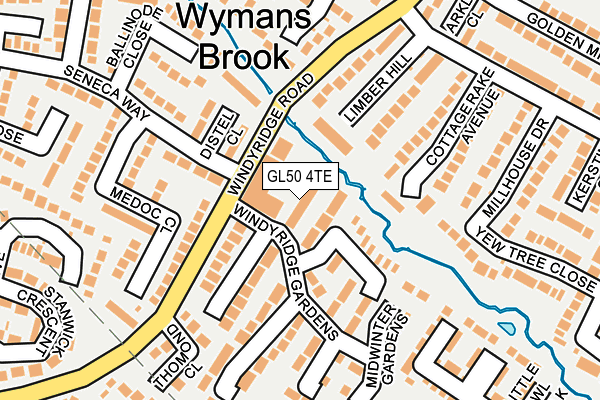 GL50 4TE map - OS OpenMap – Local (Ordnance Survey)