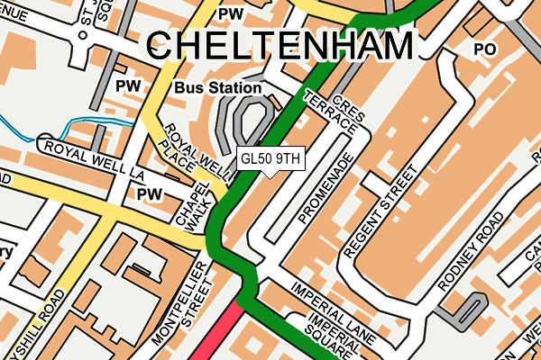 GL50 9TH map - OS OpenMap – Local (Ordnance Survey)