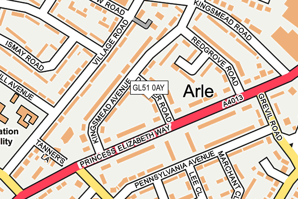 GL51 0AY map - OS OpenMap – Local (Ordnance Survey)