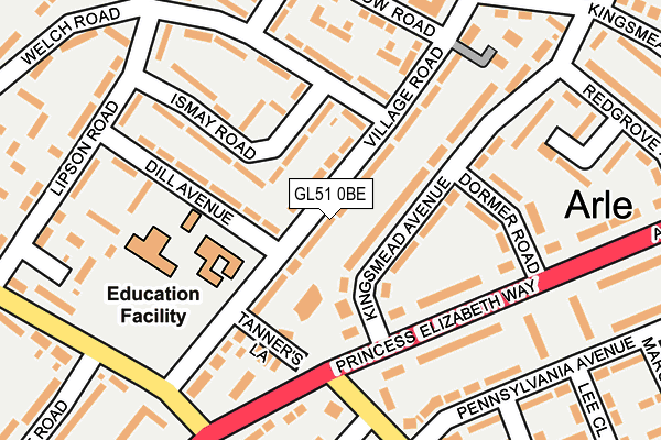 GL51 0BE map - OS OpenMap – Local (Ordnance Survey)