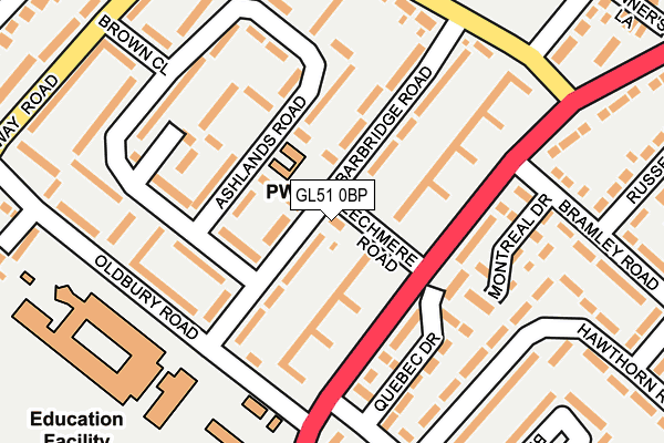 GL51 0BP map - OS OpenMap – Local (Ordnance Survey)