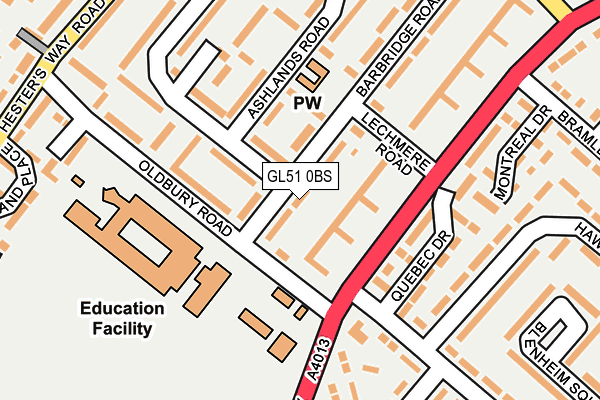 GL51 0BS map - OS OpenMap – Local (Ordnance Survey)