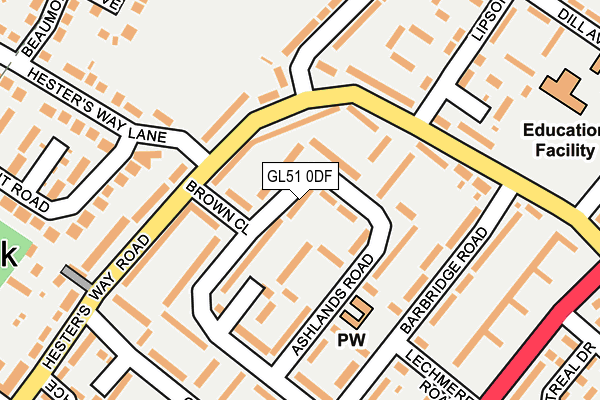 GL51 0DF map - OS OpenMap – Local (Ordnance Survey)